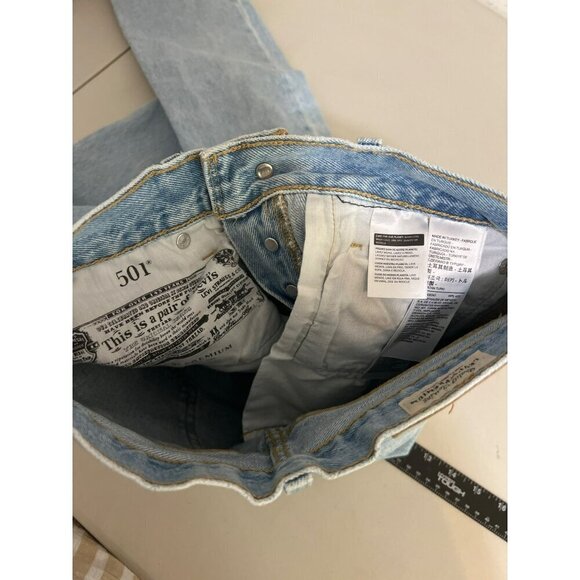 Levi's Light Wash 501 Jeans W23 L28 Skinny Jeans Western Cowgirl - Picture 9 of 10